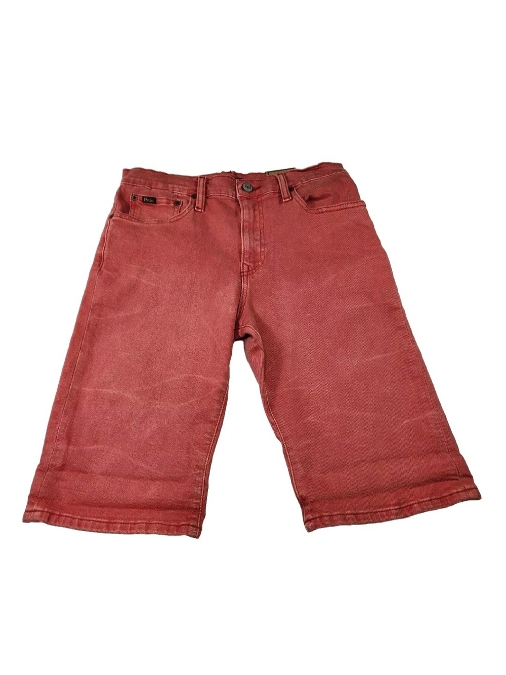 Polo Ralph Lauren Size 12 Slim Shorts Big Boy's classics Red Denim NWT 36